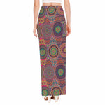 Vintage Bohemian Floral Mandala Print High Slit Maxi Skirt