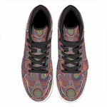 Vintage Bohemian Floral Mandala Print High Top Leather Sneakers