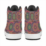 Vintage Bohemian Floral Mandala Print High Top Leather Sneakers