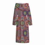 Vintage Bohemian Floral Mandala Print Hooded Bathrobe