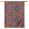Vintage Bohemian Floral Mandala Print House Flag