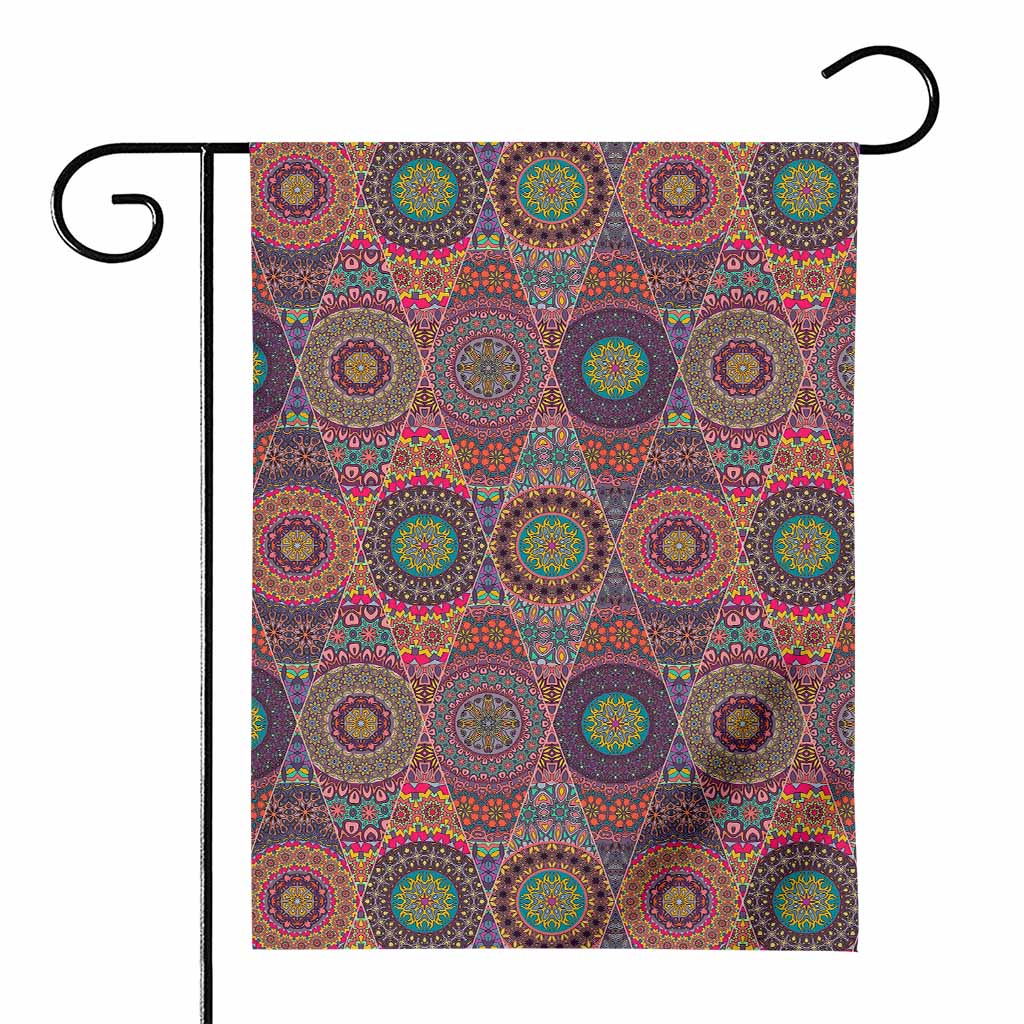 Vintage Bohemian Floral Mandala Print House Flag