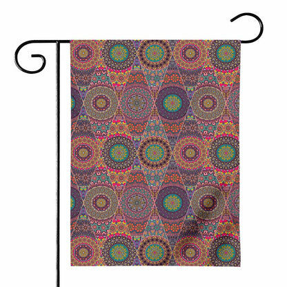 Vintage Bohemian Floral Mandala Print House Flag