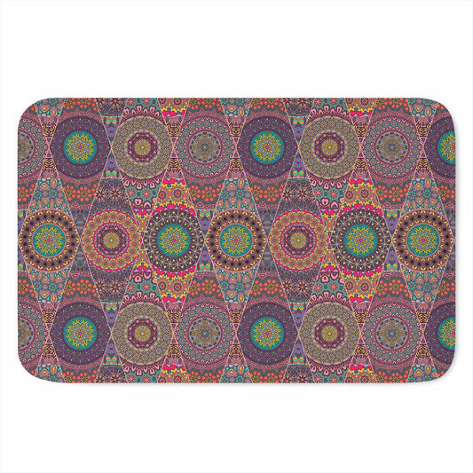 Vintage Bohemian Floral Mandala Print Indoor Door Mat