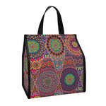 Vintage Bohemian Floral Mandala Print Insulated Lunch Tote