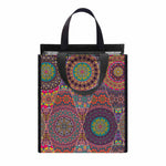 Vintage Bohemian Floral Mandala Print Insulated Lunch Tote