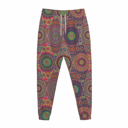 Vintage Bohemian Floral Mandala Print Jogger Pants