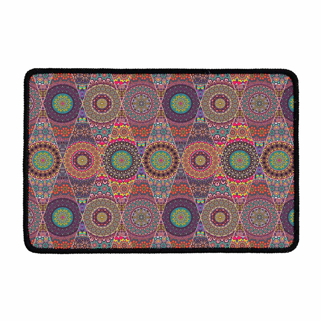 Vintage Bohemian Floral Mandala Print Kitchen Mat