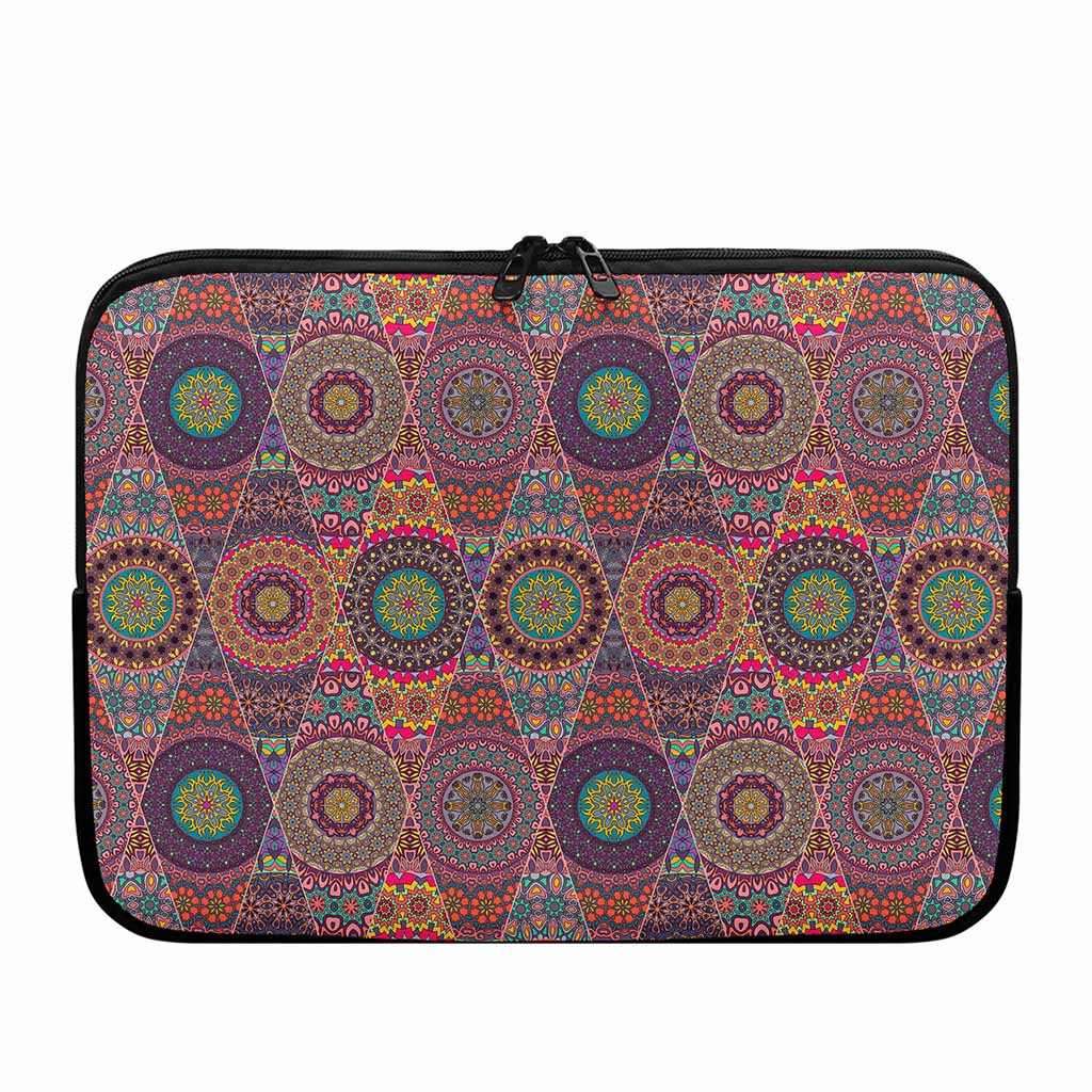 Vintage Bohemian Floral Mandala Print Laptop Sleeve
