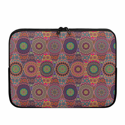 Vintage Bohemian Floral Mandala Print Laptop Sleeve