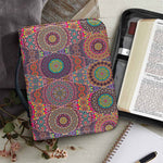 Vintage Bohemian Floral Mandala Print Leather Bible Cover