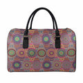 Vintage Bohemian Floral Mandala Print Leather Duffel Bag