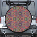 Vintage Bohemian Floral Mandala Print Leather Spare Tire Cover