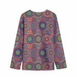 Vintage Bohemian Floral Mandala Print Long Sleeve Short Coat