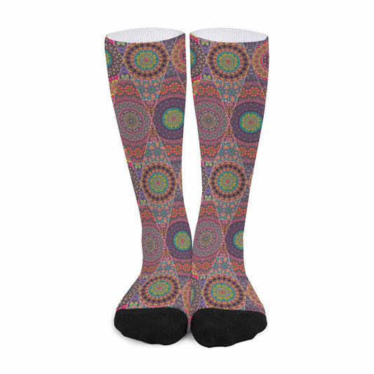 Vintage Bohemian Floral Mandala Print Long Socks