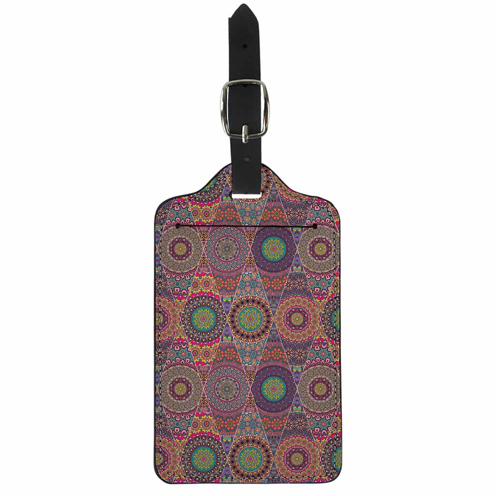 Vintage Bohemian Floral Mandala Print Luggage Tag