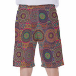 Vintage Bohemian Floral Mandala Print Men's Beach Shorts