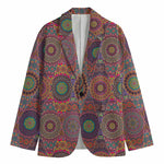 Vintage Bohemian Floral Mandala Print Men's Blazer