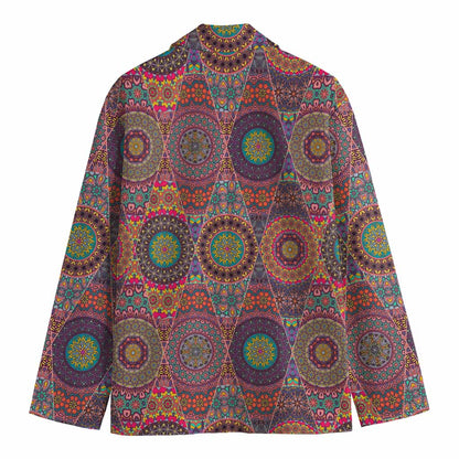 Vintage Bohemian Floral Mandala Print Men's Blazer