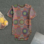 Vintage Bohemian Floral Mandala Print Men's Bodysuit