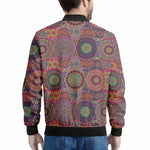 Vintage Bohemian Floral Mandala Print Men's Bomber Jacket
