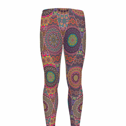 Vintage Bohemian Floral Mandala Print Men's leggings
