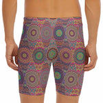 Vintage Bohemian Floral Mandala Print Men's Long Boxer Briefs