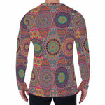 Vintage Bohemian Floral Mandala Print Men's Long Sleeve T-Shirt