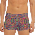 Vintage Bohemian Floral Mandala Print Men's Short Boxer Briefs
