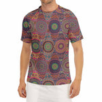 Vintage Bohemian Floral Mandala Print Men's Short Sleeve Rash Guard