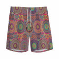 Vintage Bohemian Floral Mandala Print Men's Athletic Shorts