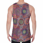 Vintage Bohemian Floral Mandala Print Men's Velvet Tank Top