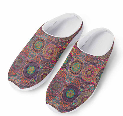 Vintage Bohemian Floral Mandala Print Mesh Casual Shoes