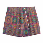 Vintage Bohemian Floral Mandala Print Mesh Shorts