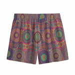 Vintage Bohemian Floral Mandala Print Mesh Shorts