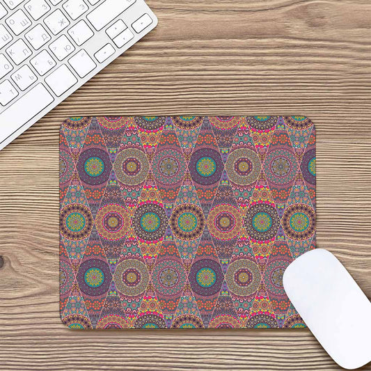 Vintage Bohemian Floral Mandala Print Mouse Pad
