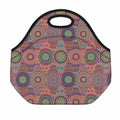 Vintage Bohemian Floral Mandala Print Neoprene Lunch Bag