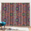 Vintage Bohemian Floral Mandala Print Pencil Pleat Curtains