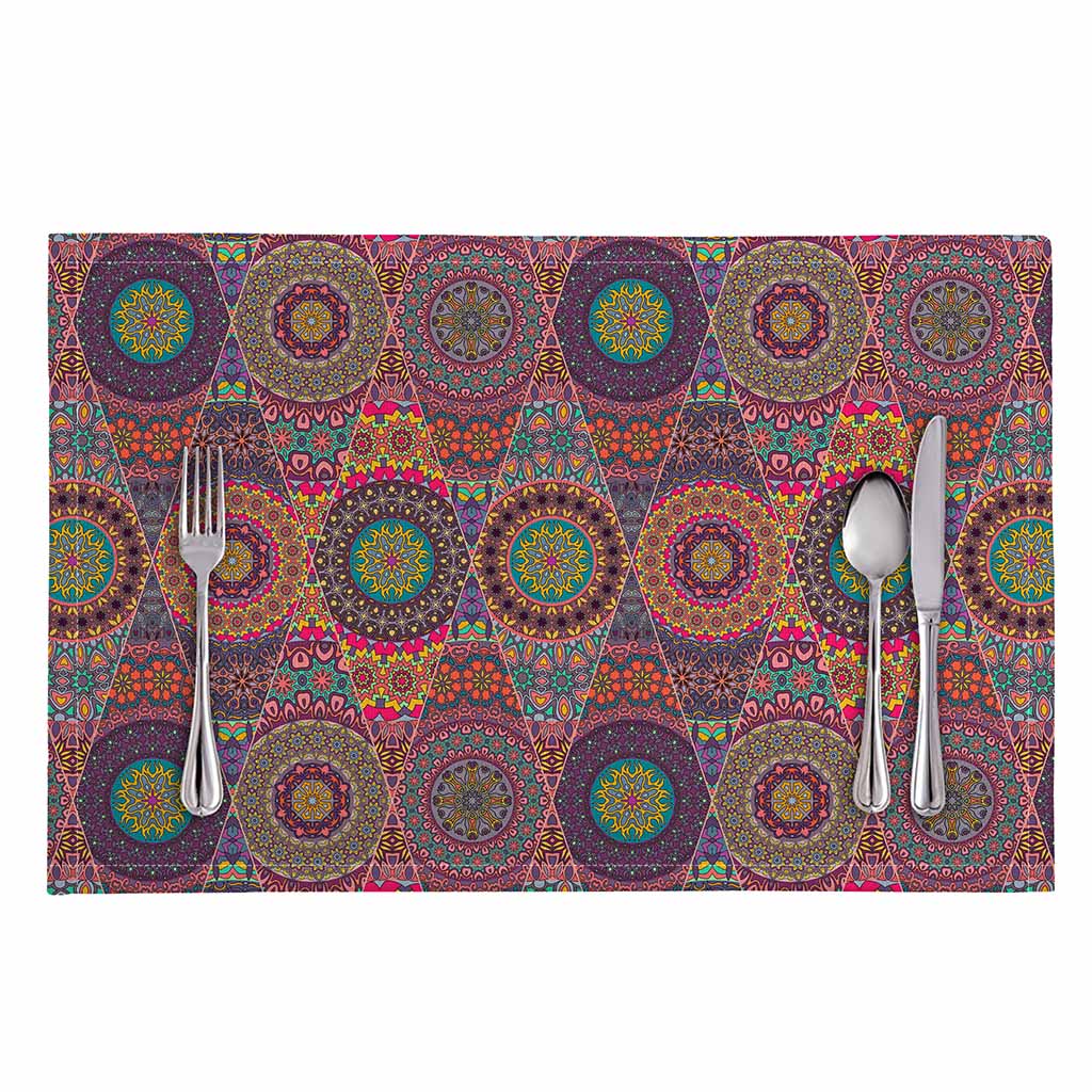 Vintage Bohemian Floral Mandala Print Placemat