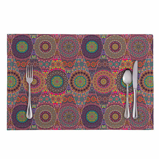 Vintage Bohemian Floral Mandala Print Placemat
