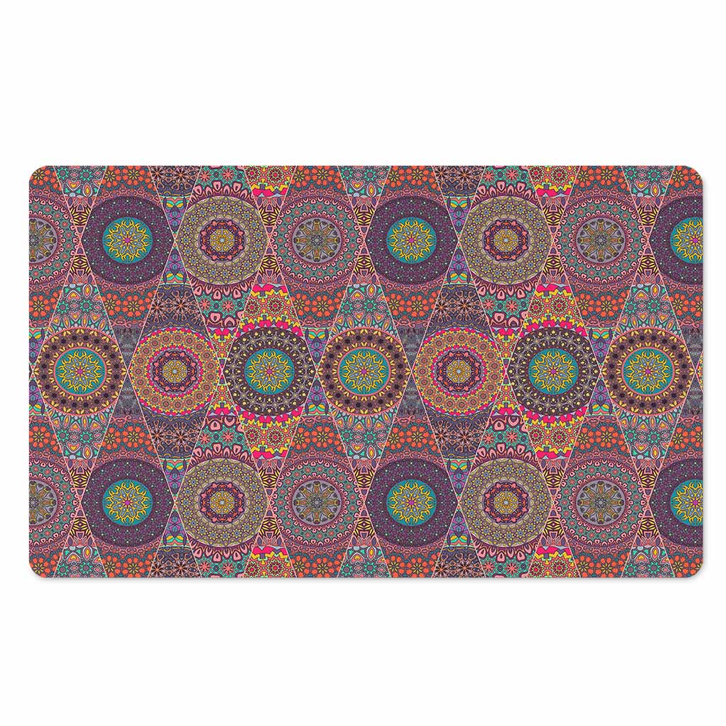 Vintage Bohemian Floral Mandala Print Polyester Doormat