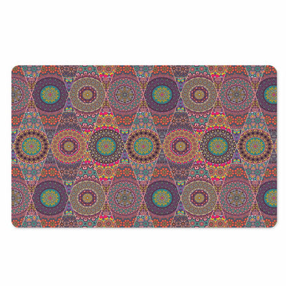 Vintage Bohemian Floral Mandala Print Polyester Doormat