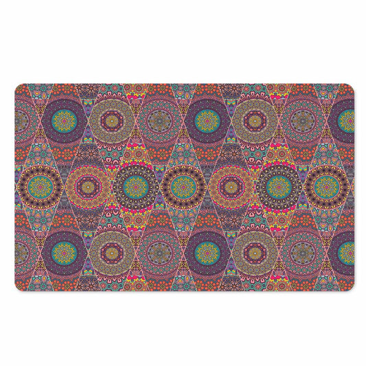 Vintage Bohemian Floral Mandala Print Polyester Doormat