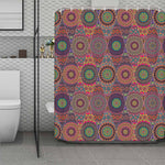 Vintage Bohemian Floral Mandala Print Polyester Shower Curtain