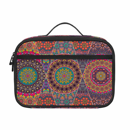 Vintage Bohemian Floral Mandala Print Portable Lunch Bag