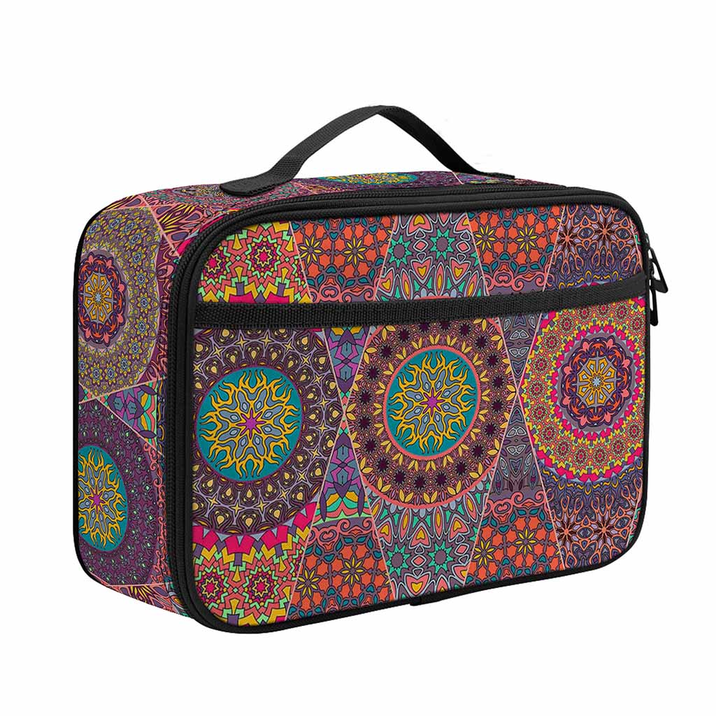 Vintage Bohemian Floral Mandala Print Portable Lunch Bag