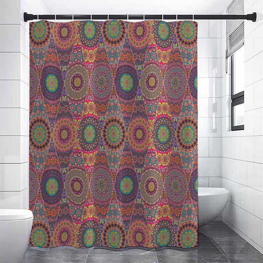 Vintage Bohemian Floral Mandala Print Premium Shower Curtain