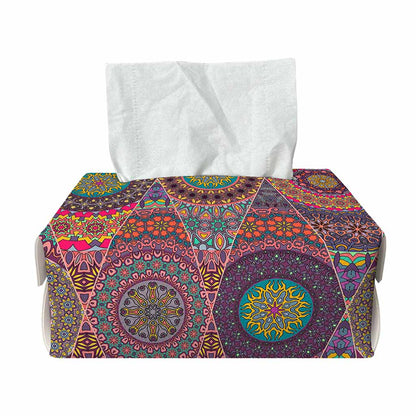 Vintage Bohemian Floral Mandala Print Rectangle Tissue Box Cover
