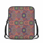 Vintage Bohemian Floral Mandala Print Rectangular Crossbody Bag