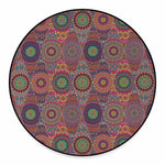 Vintage Bohemian Floral Mandala Print Round Floor Mat